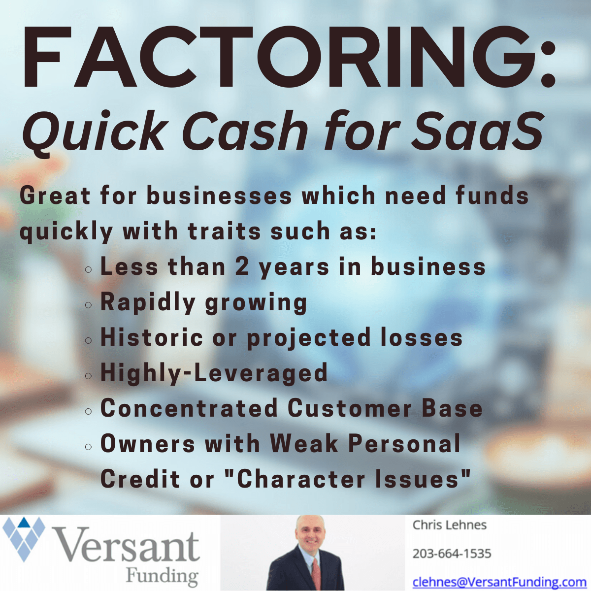 Factoring: Fast Cash for Software as a Service (SaaS)