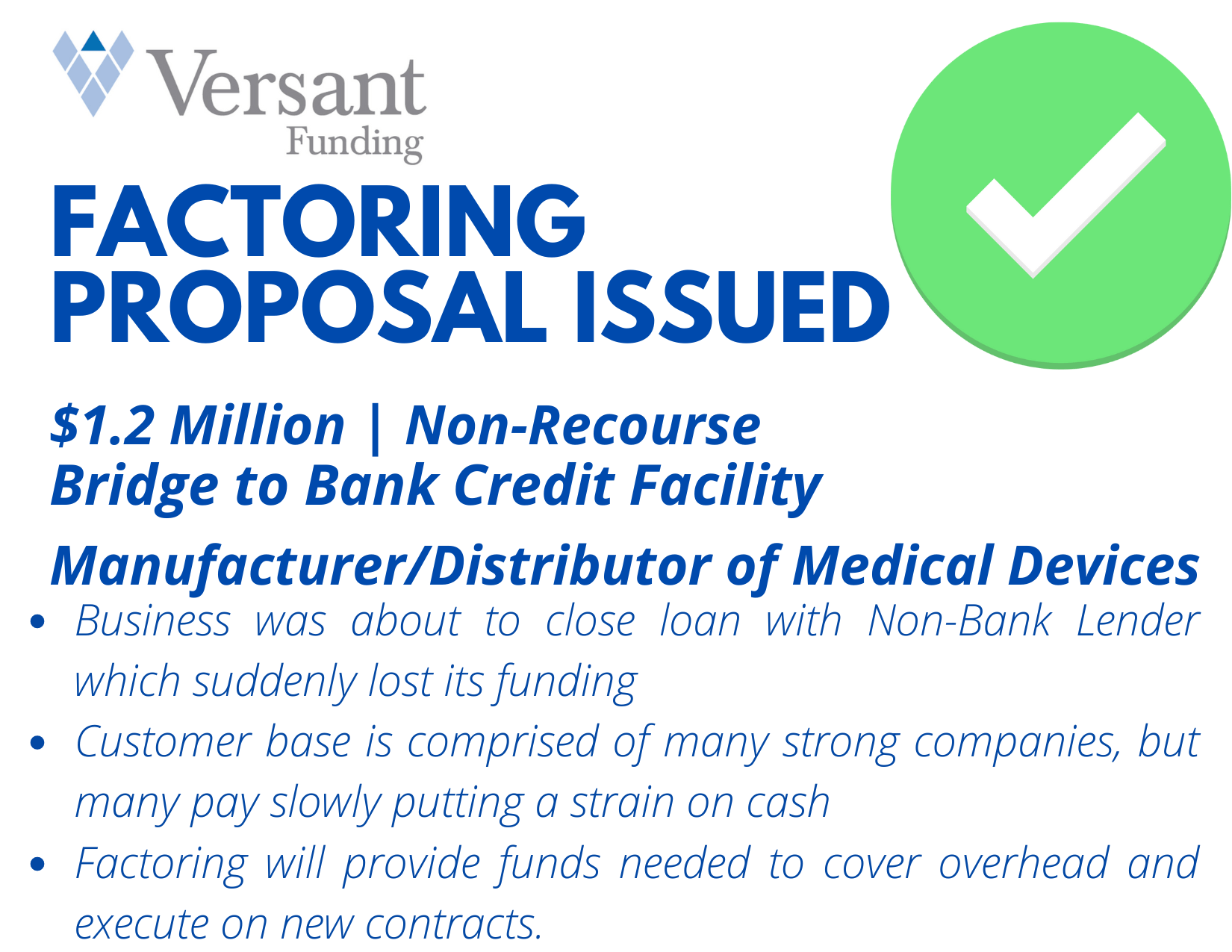 Factoring Proposal Issued