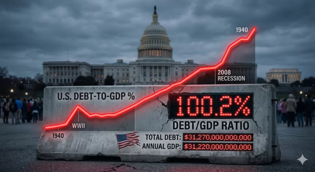 The Red Line: Why U.S. Debt Topping 100% of GDP Matters
