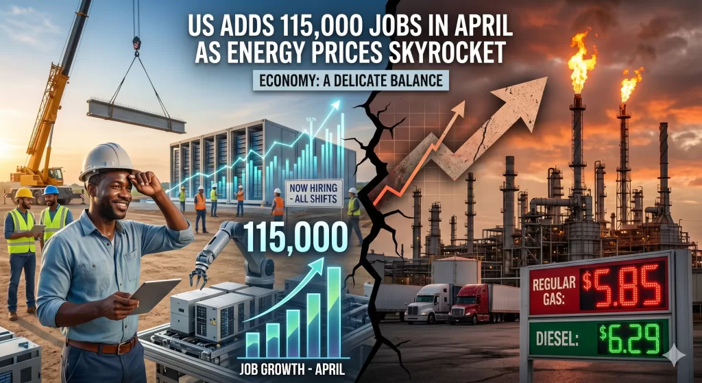 US Adds 115,000 Jobs in April As Energy Prices Skyrocket